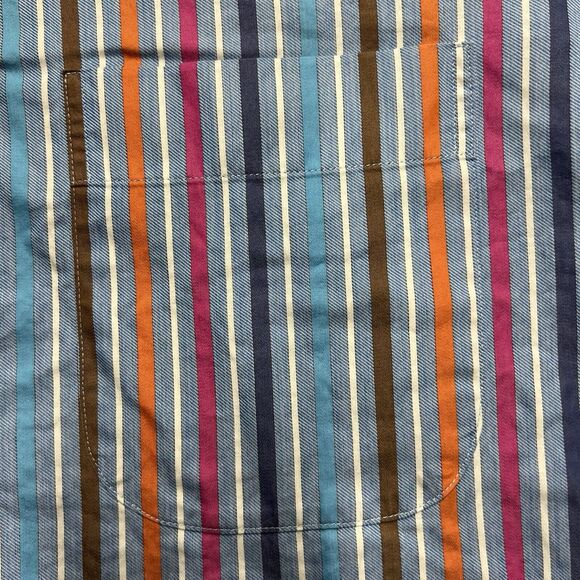 Peter Millar Shirt Men's Large Blue Striped Long Sleeve Button Cotton - Picture 3 of 6
